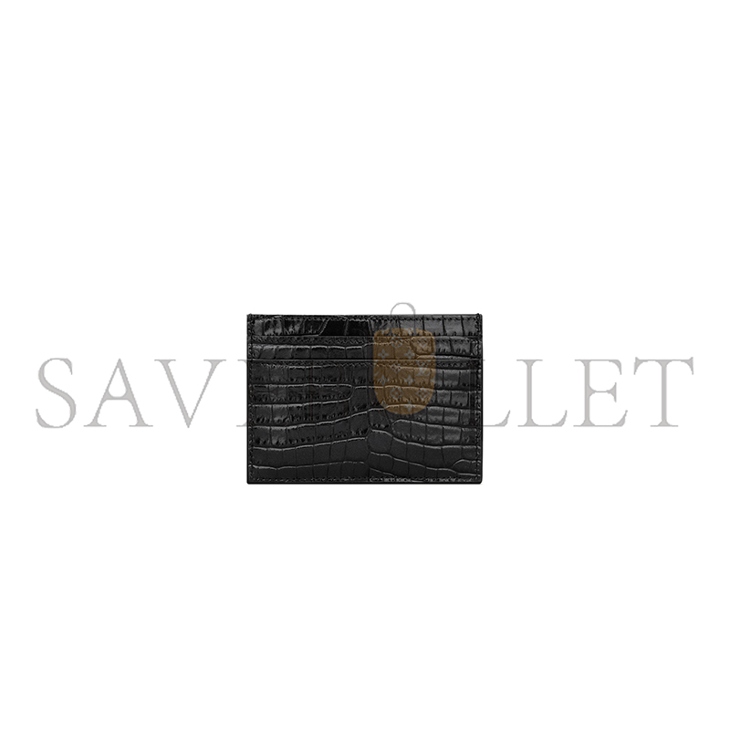 Y51 CASSANDRE CARD CASE IN CROCODILE-EMBOSSED SHINY LEATHER 370778DND0J1000 (10.5*7.5*0.5cm)